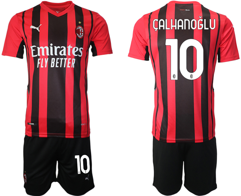 Men 2021-2022 Club AC Milan home red #10 Soccer Jersey